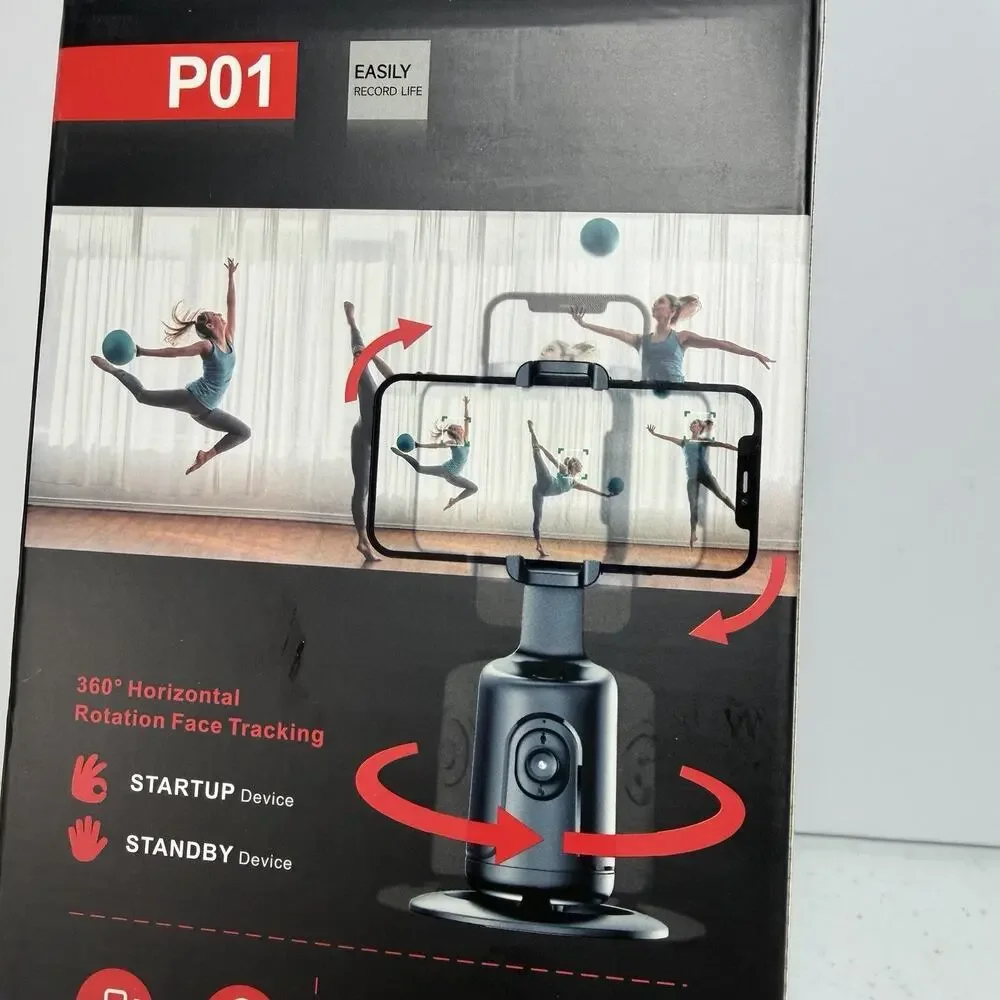 P01 Auto Face Tracking Selfie Stick Tripod 360° Rotation Desktop Gimbal NIB